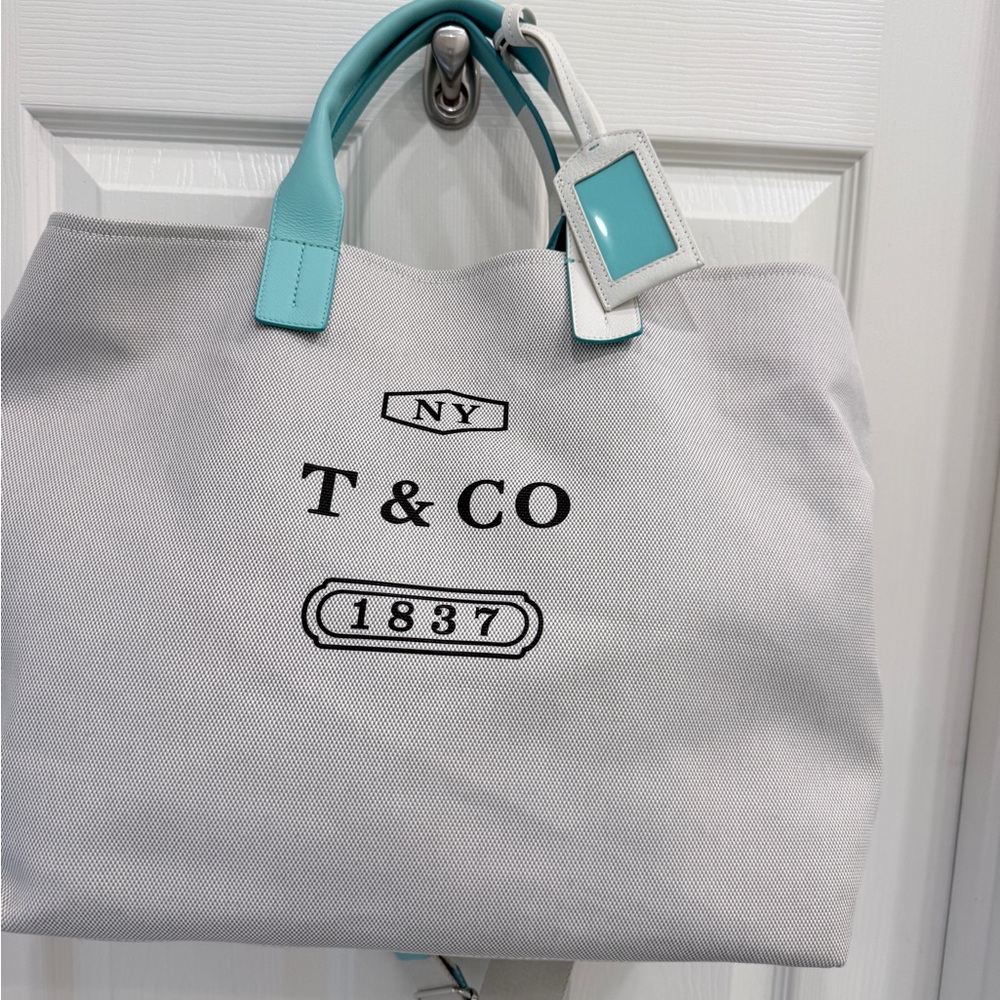 Tiffany & Co. Matching Canvas Tote & Makeup Bag - Picture 4 of 7